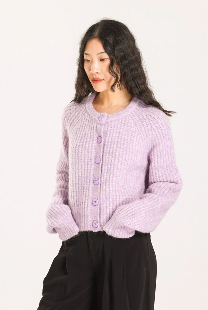 Knit Cardigan - Purple image