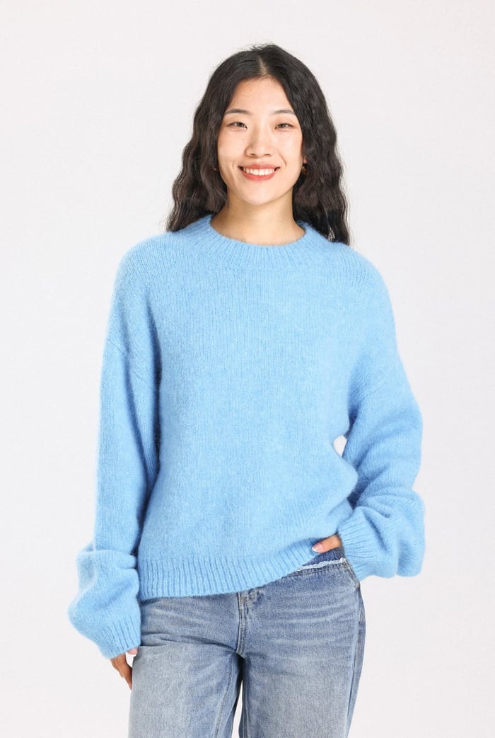 Basic Knit Jumper - Sky Blue image