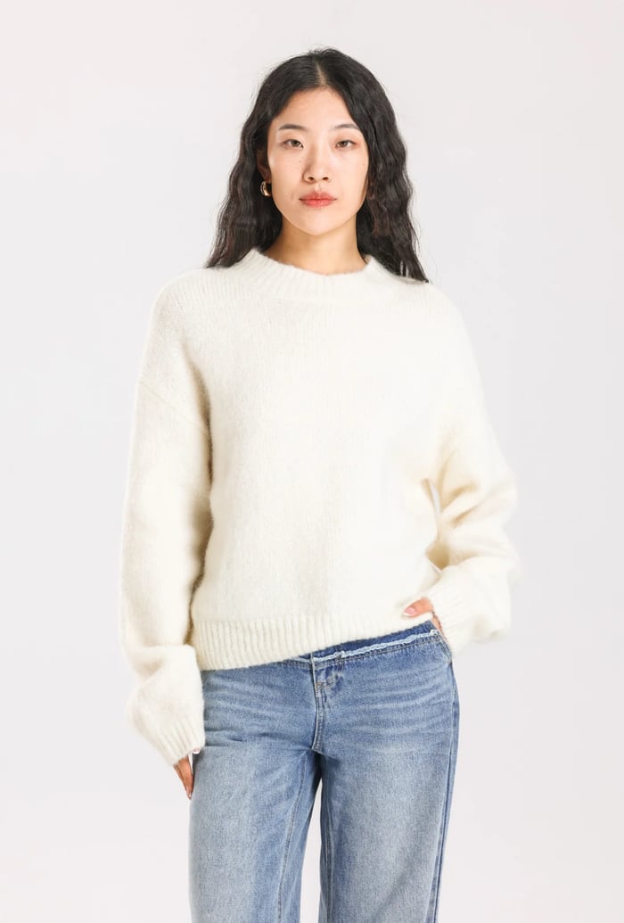 Basic Knit Jumper - White image